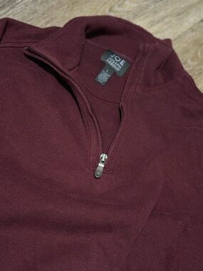 Joseph Abboud Men’s Burgundy Half-Zip Sweater